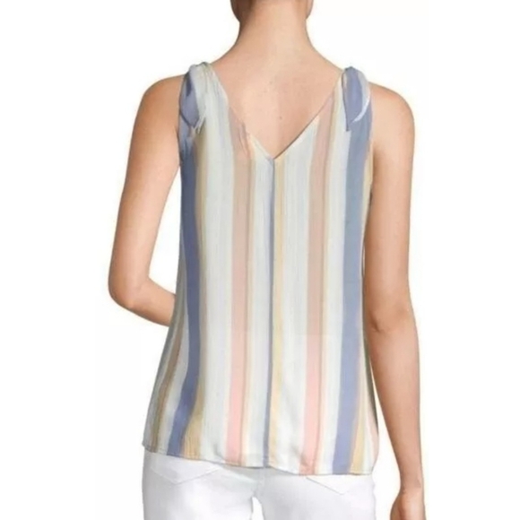 a.n.a Vneck Striped Tank top Pastel colors Size 3X - Picture 3 of 11
